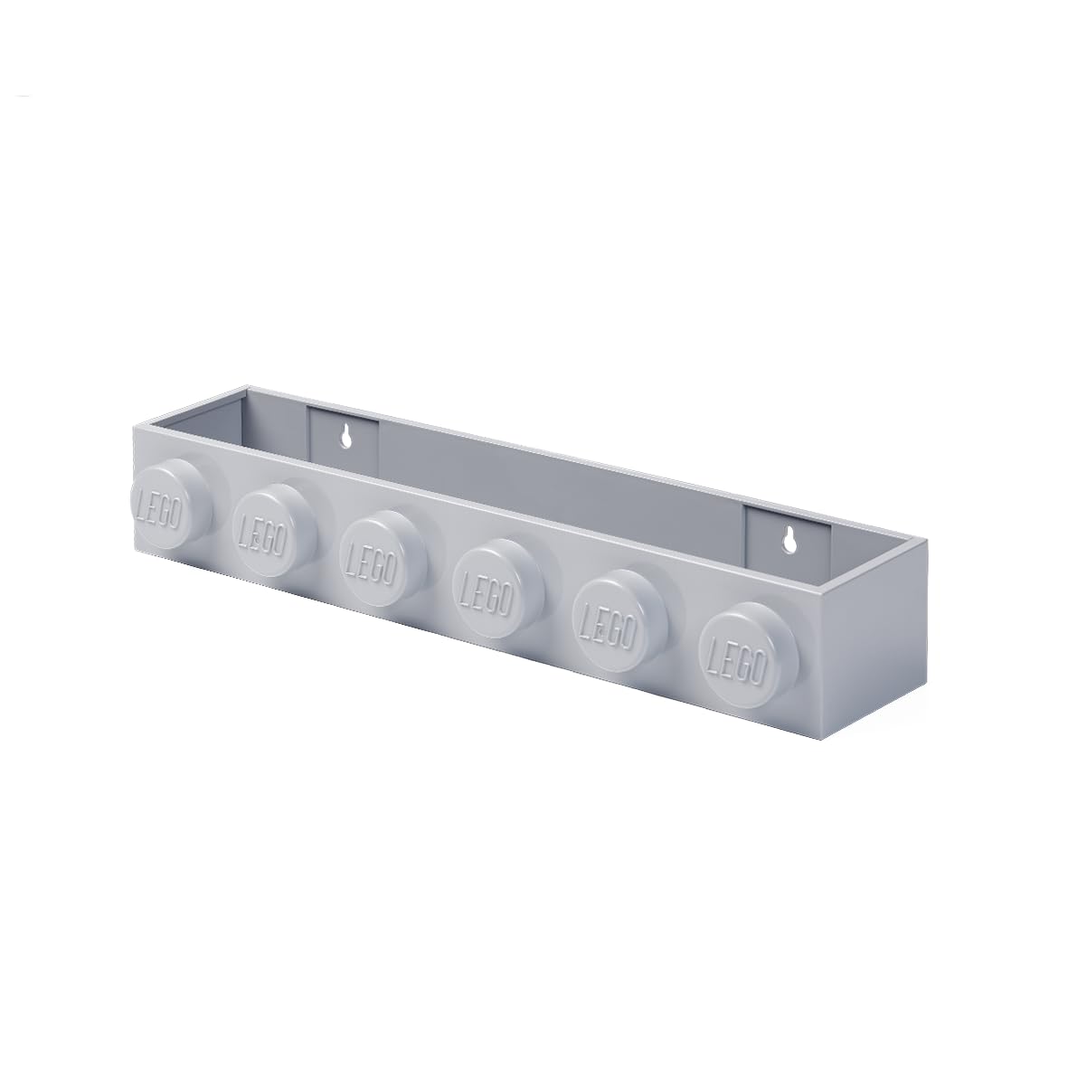 LEGO Book Rack Grey - Stylish and Functional Shelf for Bookshelves, Wall Shelves, and Room Decor - Dimensions 480 x 78 x 116 mm, All Ages