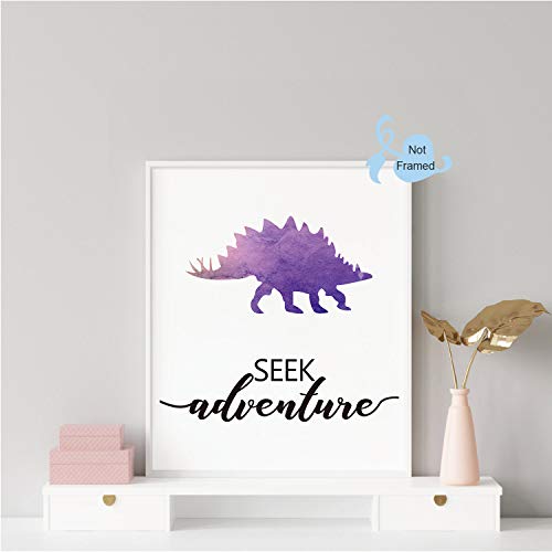 Watercolor-Dinosaur-Art-Print-Animals-Dinosaur-Inspirational-Quote-Canvas-Wall-Art-8X10X4-pieces-Unframed-Perfect-for-Nursery-Bedroom-Decoration