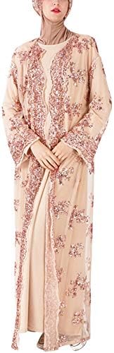 VHFIStj Summer Lace Splicing Saudi Arabia Cardigans Moroccan Kaftan Caftan Muslim Dress Gown Flowy Maxi Islamic Jalabiyas Turkish