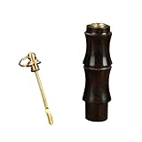 Frjjthchy Retro Snuff Bottle Wood Portable with Spoon Lanyard