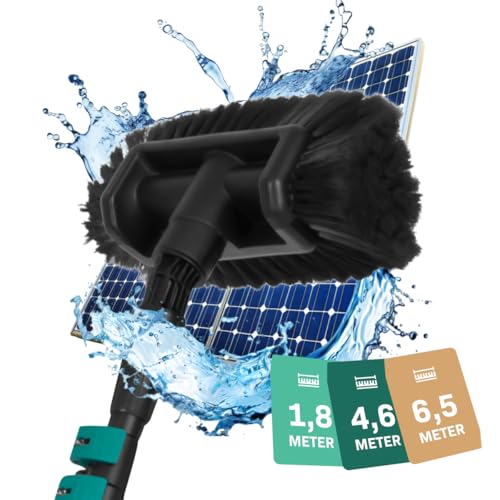 Vonroc Teleskop Waschbürste mit Teleskopstiel 4,6m - Mit Wasseranschluss
