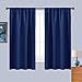 NICETOWN Curtains for Bedroom, Blackout Draperies, All Season Thermal Insulated Solid Rod Pocket Top Blackout Curtains & Drapes for Kid's Room (Navy Blue, 1 Pair, 42 x 63 Inch)