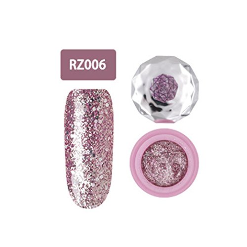Glisten Nail UV Gel XUANOU Nail Polish Soak Off Nail Art Top Coat Long Lasting Pink Diamond Color Gel (F)