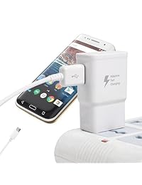 adaptive de carga rápida kit de cargador rápido para Samsung Galaxy S7 S7 edge S6 Note5 4 S3, Sharko Kit de carga rápida USB 2.0 (Cargador de pared + cargador de coche + 2 x Cable Micro USB) True Digital Adaptive carga rápida