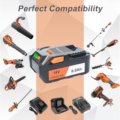 BOTKK 2Pack 6.0Ah Replacement for Ridgid 18V Battery Compatible with Ridgid Battery 18V R840087 R840083 R840086 R840085 R840084 AC840085 AC840086 AC840087P AC840089