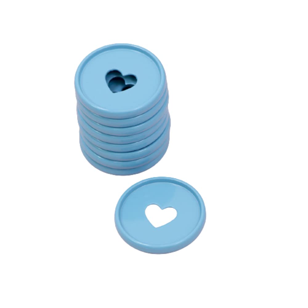 Craftelier - Metallic M Disc Rings with Heart Cut Out for Scrapbooking Binding and Other Crafts for Planners, Agendas, Notebooks or Albums | Pack of 9 pcs of 35 mm - Colour Blue