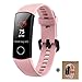 HUAWEI Honor Band 4 6-Axis Inertial Heart Rate Monitor Infrared Light Wear Detection Sensor Full Touch AMOLED Color Screen Home Button All-in-One Activity Tracker 5ATM Waterproof (Pink)