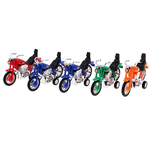 B Blesiya 5 Pieces Mini Plastic Pull Back Motorcycle Toys for Kids Boys and Girls Gift