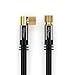 KabelDirekt – SAT Cable, Coaxial – Internet, Satellite Cable – TV/Aerial/Coax Cord, F-Connector – Designed in Germany – 90° Angled/Straight – 20ft (Radio, DVB-C/DVB-S2 – Black)