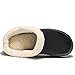 NewDenBer Men's Warm Memory Foam Suede Plush Fleece Lined Slip on Indoor Outdoor Clog House Slippers (10.5-11.5 D(M) US, Black Grey)