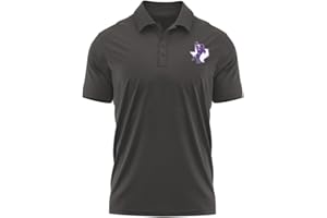 CAMPUS LAB Official NCAA Collegiate Men's Polo Sport Short Sleeve Shirt Left Chest Logo Charcoal Collection