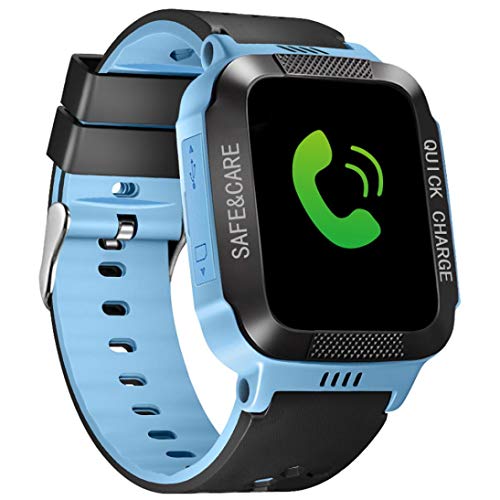 Buybuybuy Smart Watch for Kids,Y21S Smartwatches for Girls Boys Phone Watch Camera SOS Alarm Clock, Safety Dual Positioning Child Phone Watch for kids Birthday Great Gifts (Blue) - Thumbnail 3