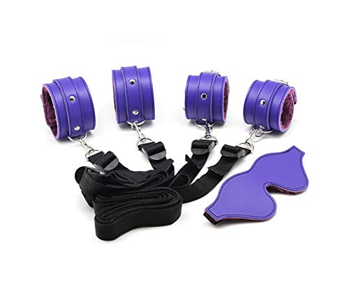 New Leather Bondage Kit for Couples, 4 Handcuffs, Bed Straps, Leg Spreader photo 2