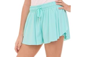 Pink Angel Butterfly Girls’ Flowy Athletic Shorts with Phone Pocket Double Layered Design School, Camp, and Active Play