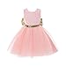 IIYoYo Sleeveless Baby Girls Kids Sequins Big Bowknot Flower Princess Floral Tutu Dresses for Party Wedding (Pink, 18-24M)