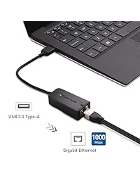 Cable Matters, adaptador de USB 3.0 a RJ45 Gigabit Ethernet, de alta velocidad, Negro