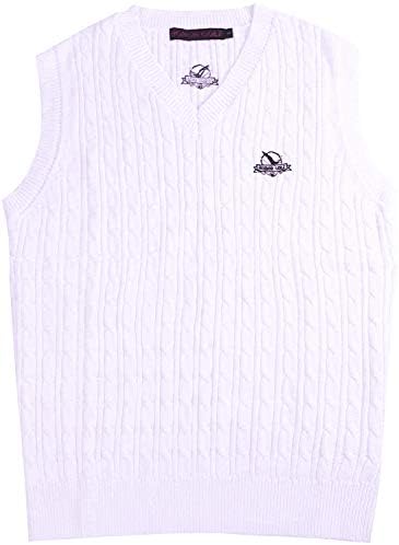 Honor Golf ゴルフベスト ダウンベスト Vネックベスト ニットベスト ゴルフ用ベスト ゴルフ メンズ Vネック ダウン ベスト ケーブル コットン ゴルフウェア 春 春夏