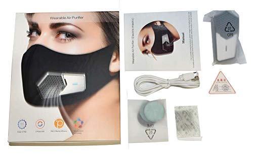 LSGTT Personal Smart Electric Air Face Mask,Reusable Wearable Air Purifiers Mask,With Fan for Air Supply, Used for Cycling,Running, Weeding, Outdoor Sports