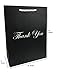 MODEENI Large Thank You Gift Bags - 13x5x10 Inches - 12 Pack - Black Paper Shopping Boutique Bags With Handles - Perfect for Small Business