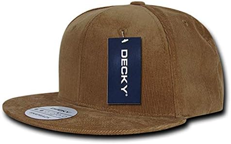 Coyote Brown Solid Plain Blank Flat Bill Corduroy Structured Snapback Baseball Cap Hat