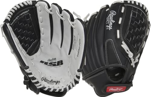 Rawlings Unisex – Erwachsene RSB125GB-6/0 12 1/2 BSK/NFC Softball-Handschuh, Schwarz/Grau, 12.5 inch