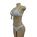 FAFOFA Sexy Women Push-up Padded Bra Bandage Bikini Set Hit Color Striped Bathing Suit,Small,Lightgrey