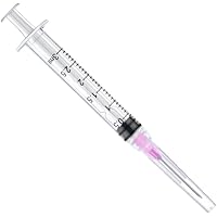 50 Pack 3ml Luer Lock with 18 Gauge 1.5 Inch for Scientific Labs Measuring and Dispensing, Individually Sealed Wrapped