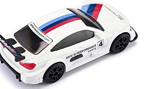 siku 1581, BMW M4 Racing 2016 Sportwagen, Metall/Kunststoff, Weiß/Multicolor, Detailgetreuer Heckflügel, Spielzeugauto für Kinder – Bild 5