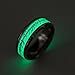 Glow in the Dark Stainless Steel Comfort Fit Wedding Band Ring - Ginger Lyne Collection