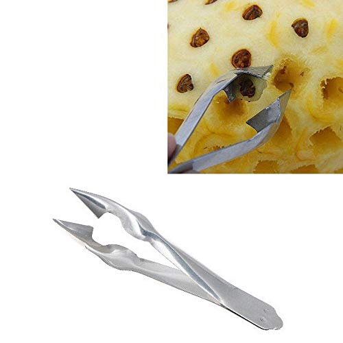 Unmengii Useful Salad Tool Fruit Clip Cutter Corer Slicer Pineapple Peeler Stainless Steel
