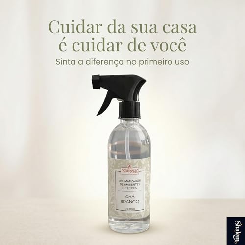 Aromatizador de Ambientes e Tecidos Chá Branco 500ml, Home Spray Perfumado para Casa, Roupas de Cama, Sofás e Cortinas