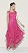R.Vivimos Womens Sleeveless Backless Asymmetrical Layered Lace Long Dress with Slip Two Pieces (Medium, Hot Pink)