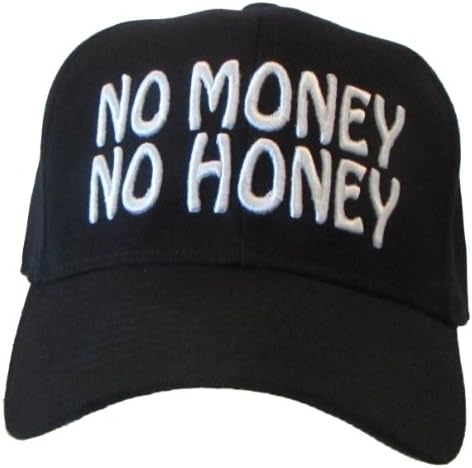 Black "No Money No Honey" Velcro Adjustable Back Cap