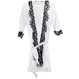 niceEshop(TM) Women Bath Sleepwear Pajamas With Thong Underwear,White