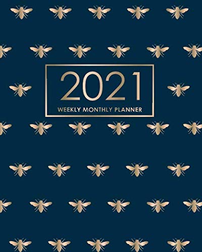 2021 Weekly Monthly Planner: Desk Diary 2021 - Appointment Diary 2021 - Daily Organiser Planner 2021 - Bee Imker Honey Cover