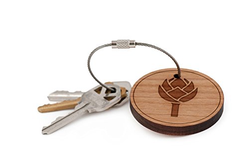 Artichoke Keychain, Wood Twist Cable Keychain - Large - Thumbnail 3