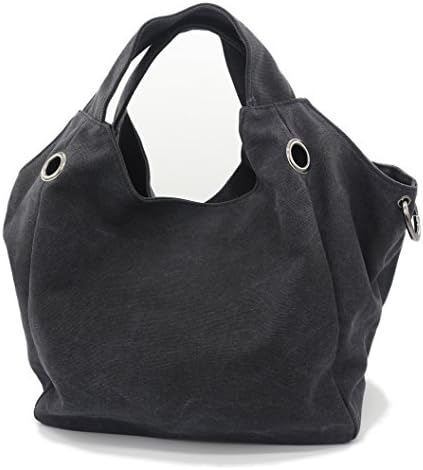WLE Large Size Canvas Multi Zipper Pocket Oversized Simple Retro Style Fashion Hobo handbag For Women Girls Ladies