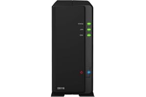 Synology DiskStation DS118 Mini Desktop NAS Server, Realtek RTD1296 Quad-Core, 1GB DDR4 SDRAM, 1TB SSD, DSM Software