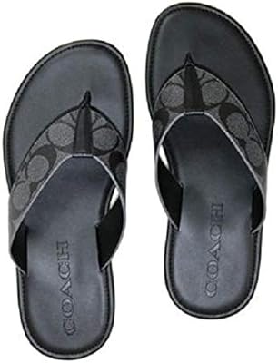 men's coach leather flip flops