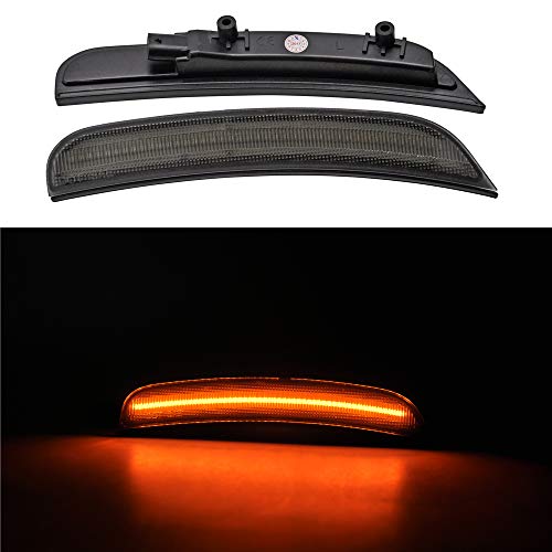 Amber Red LED Side Marker Light for Dodge Charger 2015 2016 2017 Smoke Lens Led Side Marker Lights Front & Rear Sit Car Led Side Marker Lamp Kit
