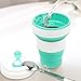 Portable Collapsible Coffee Cup, Lightweight and Reusable Folding Travel Mug Cup, Food Grade Silicone Sport Water Bottle with Leak Proof Lid for Outdoor Camping Hiking - Plus Folding Spoon (19oz)