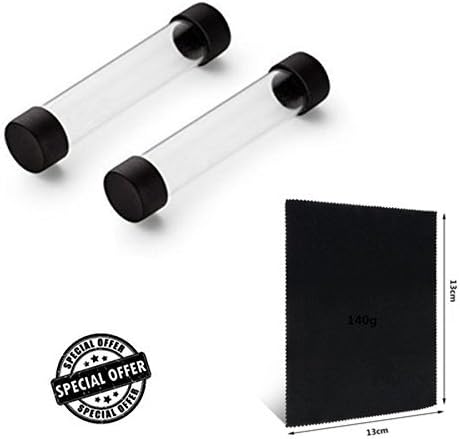 Twisty Pipe Replacement- 2 x Glass Replacement Tubes with 4 Caps + Microfiber Cloth