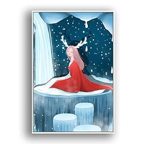 Framed Canvas Wall Art for Living Room, Bedroom Flow in The Dream Canvas Prints for Modern Home Decoration Ready to Hang - 16"x24" inches