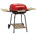 Americana Swinger Charcoal Grill with Two Side Tables, Red