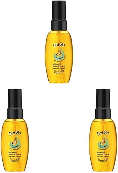 Got2b Oillicious Styling Oil 50 ml Pack of 3 Vegan Argan Oil Frizz Control