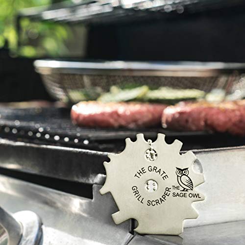 Sturdy Stainless Steel Grill Cleaner - Avoid Dangerous BBQ Grill Brushes with This Cleaning Tool - The Grate Grill Scraper - Thumbnail 2