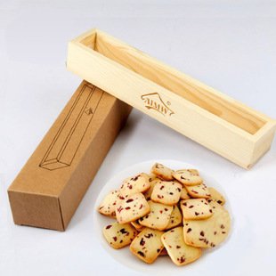 Wooden biscuit mould oblong biscuit box