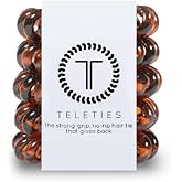 TELETIES - Tiny Spiral Hair Coils - For Kids & Super Thin Hair - Mini Phone Cord Ponytail Holder for Braid Ends - Strong Grip