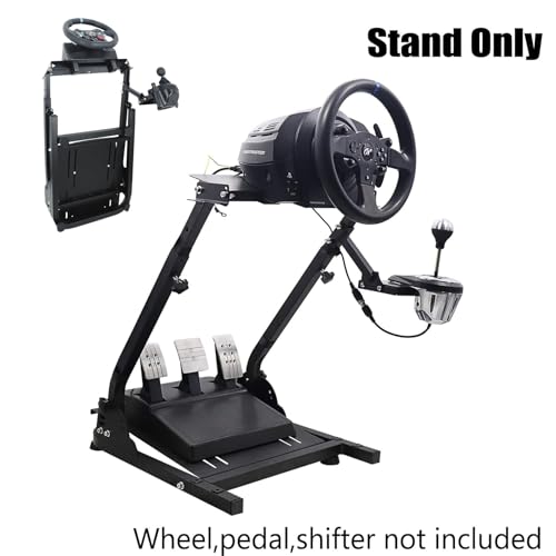 Sim Racing Wheel Stand, Adjustable Steering Simulator Gaming Cockpit, Compatible with Logitech G25,G27,G29,G920, Black 58 * 48 * 80CM