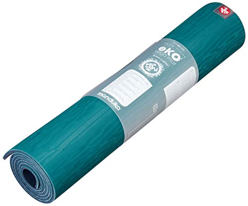 Manduka eKO Yoga Mat – Premium 6mm Thick Mat, Eco Friendly and Made from Natural Tree Rubber. Ultimate Catch Grip for Superior Traction, Dense Cushioning for Support and Stability., Sage, 71″